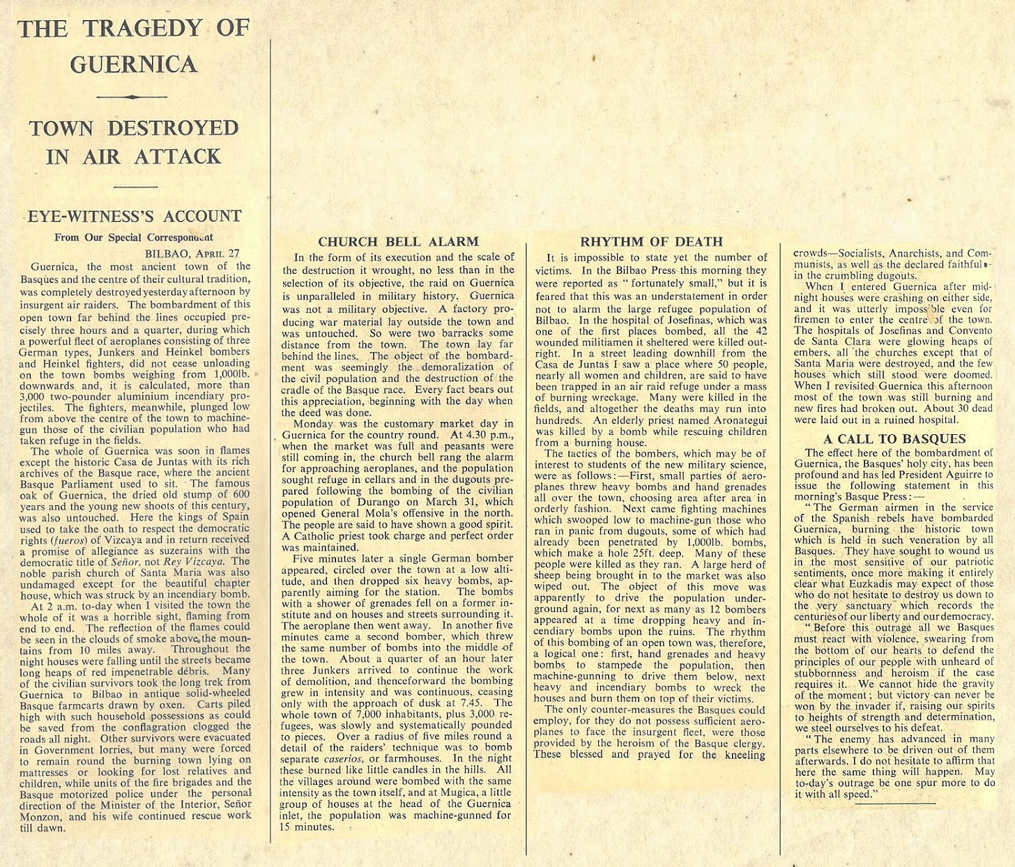George Steer 的 Guernica 報導影像|來源:George Steer / Wikimedia Commons(公有領域) George Steer 的 Guernica 報導影像|來源:George Steer / Wikimedia Commons(公有領域)