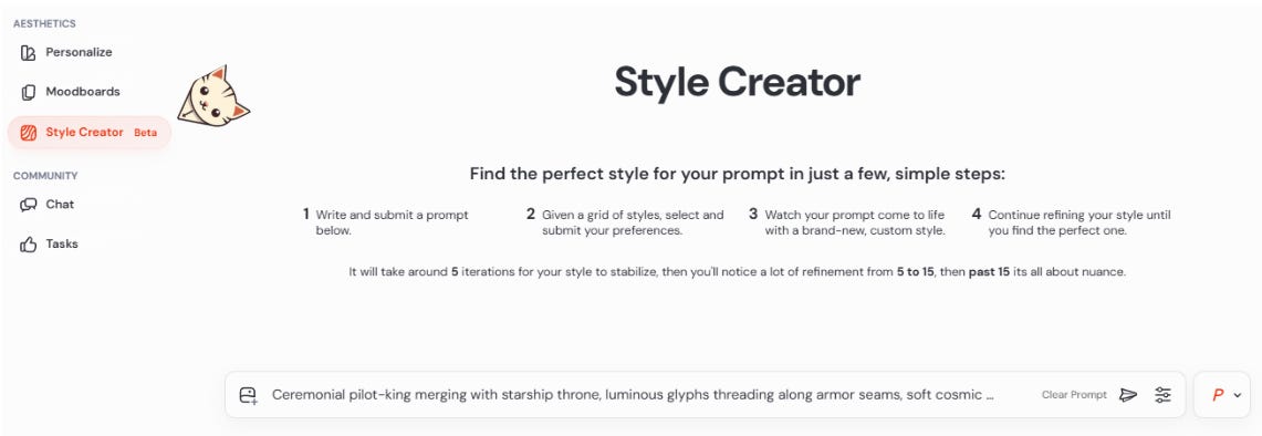 Click the Style Creator button to get started
