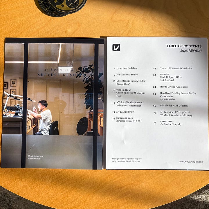 Unpolished watches Founding Member Magazine. 