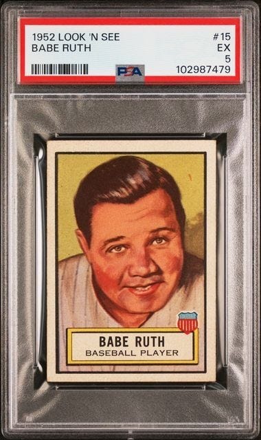 1952 Topps Look N See Babe Ruth
