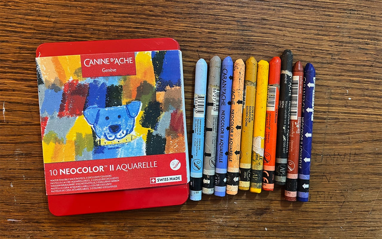 caran d'ache neocolors canine colors set