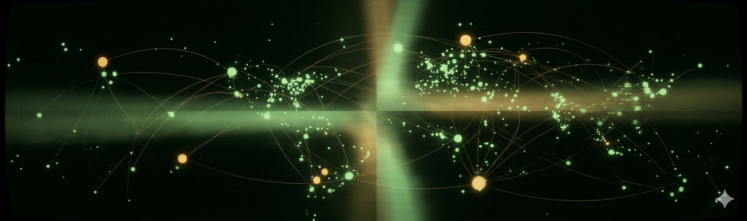 The field as a network, not a ladder. Position, not height, is the thing to read.