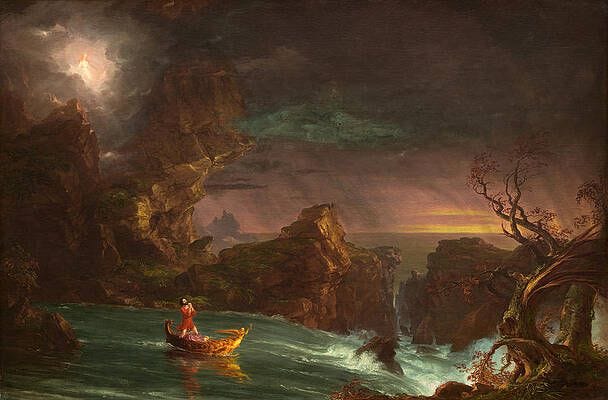 Wall Art - Painting - The Voyage of Life, Manhood, from 1842 by Thomas Cole