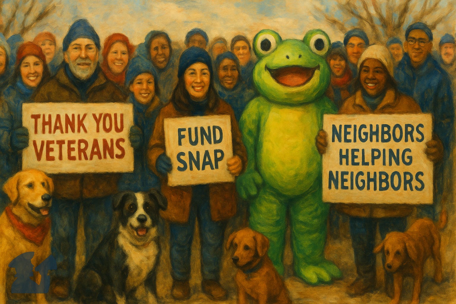 Illustration of Chaska protesters in November