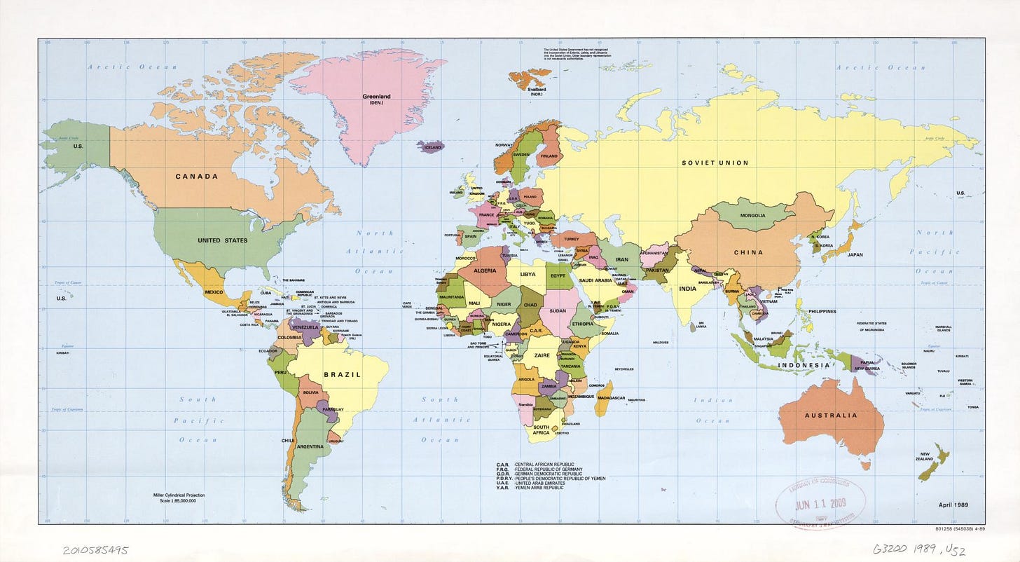 Political map of the world, April 1989]. | Library of Congress