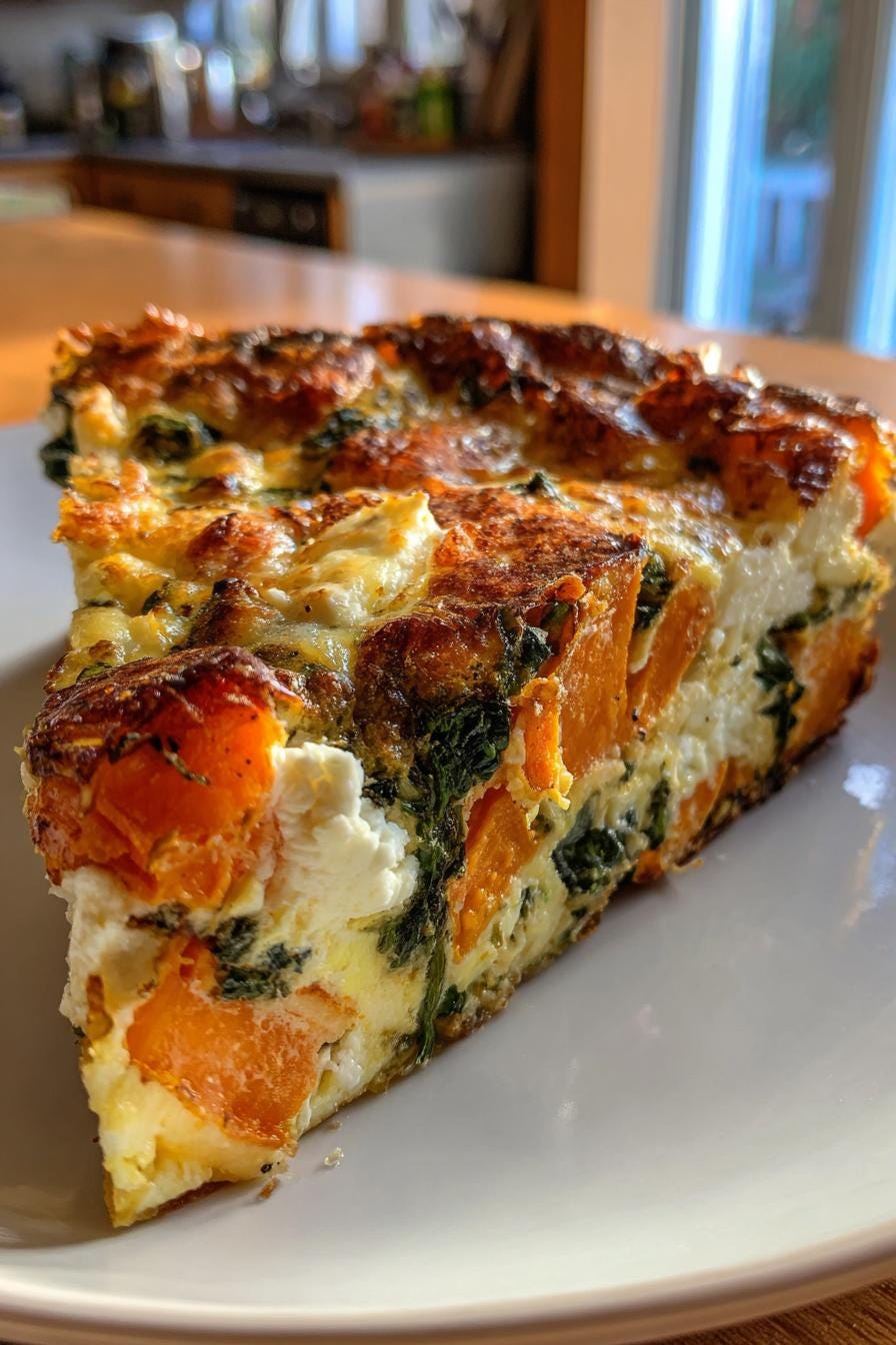 roasted sweet potato kale frittata feta - detail 2