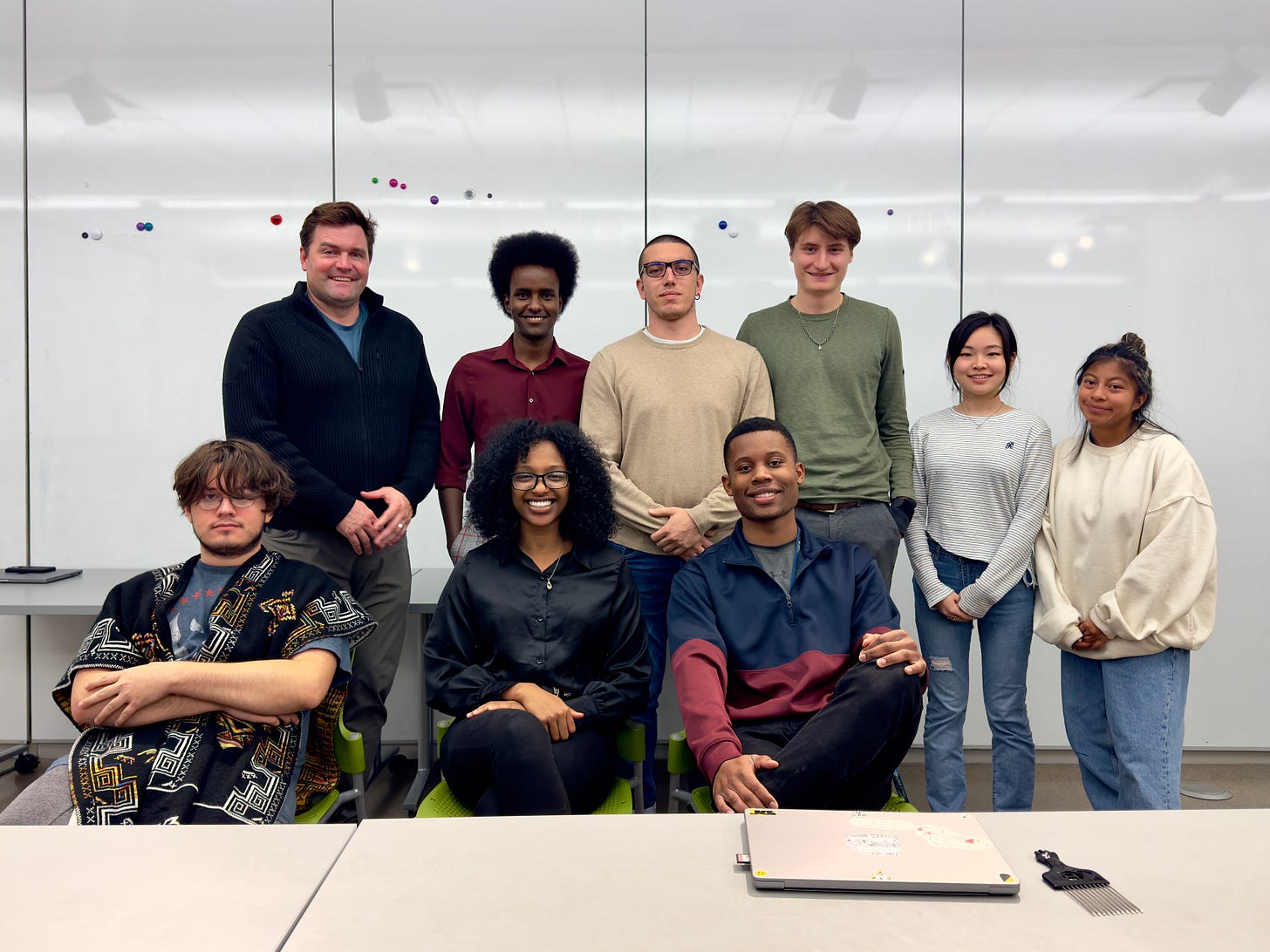 Joseph Rueter with MCAD creative entrepreneurship students, October 23, 2023.