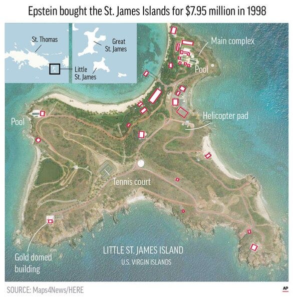 Whispers, suspicion about Epstein on Caribbean island | AP News