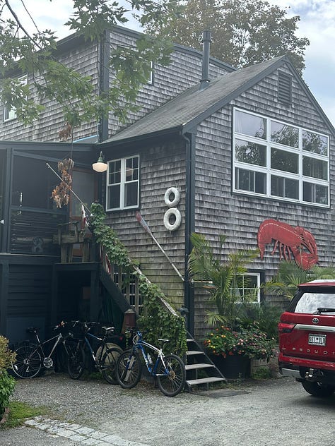 left: cute houses in Ptown; middle: Clove & Creek - my favorite home shop in Ptown; right: a jewelry store in P-town