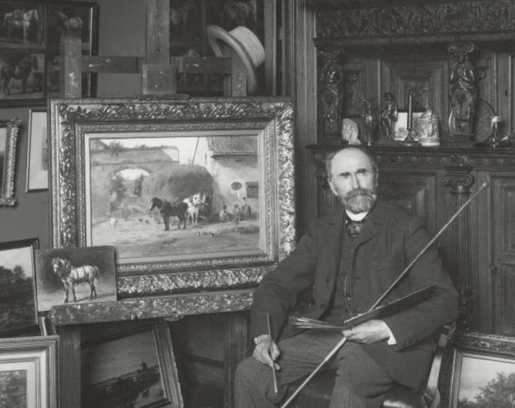 Willem Carel Nakken in zijn atelier (bron: Rijksmuseum)