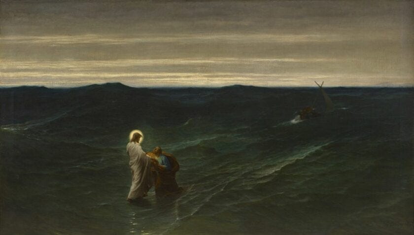 Jesus et Pierre Sur Les Eaux (Jesus and Peter on the Water)