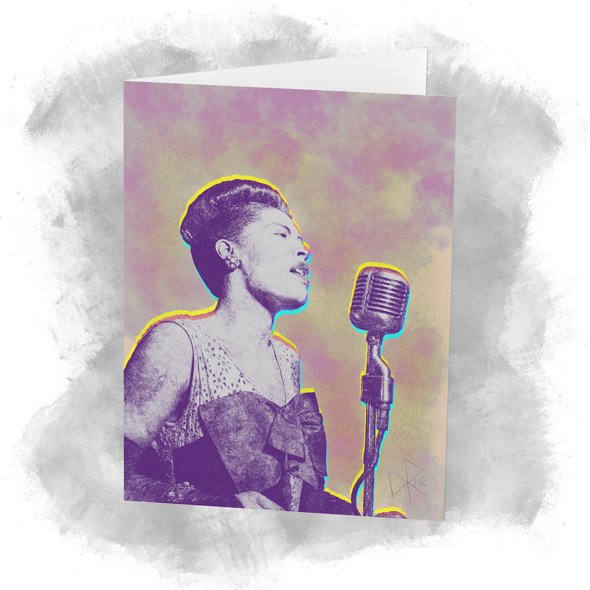 Photo: William P. Gottlieb. 1947. -public domain. Sketch art by Don Rice. Billie Holiday was an American jazz and swing music singer. Nicknamed "Lady Day" by her friend and music partner, Lester Young, Holiday made a significant contribution to jazz music and pop singing. Photo: William P. Gottlieb. 1947. -public domain. Sketch art by Don Rice. Billie Holiday was an American jazz and swing music singer. Nicknamed "Lady Day" by her friend and music partner, Lester Young, Holiday made a significant contribution to jazz music and pop singing.
