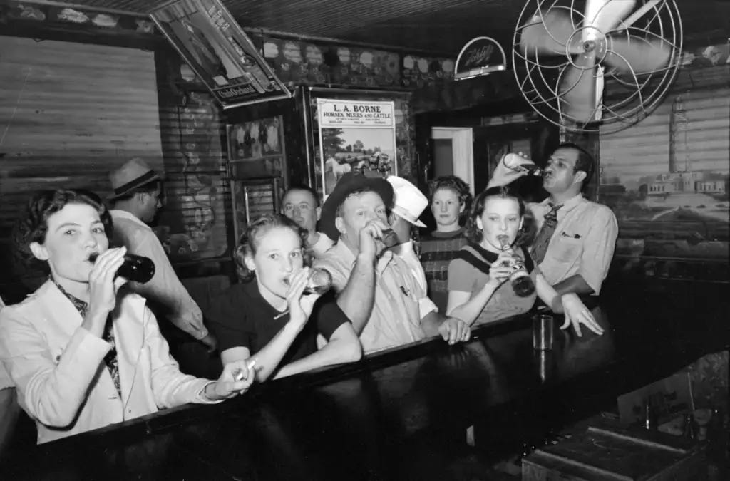 Inside Raceland, a notorious Louisiana speakeasy, where patrons boldly posed for photos, risking exposure for their illicit revelry.