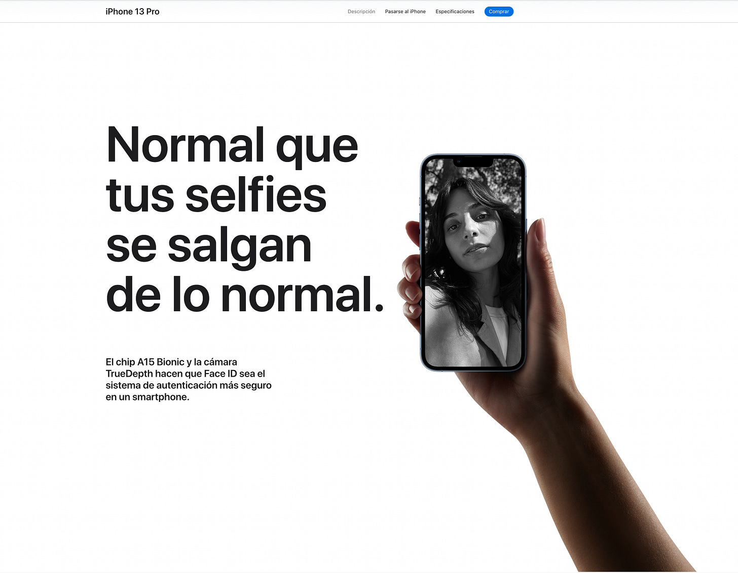 Página de producto del Iphone 13 Pro