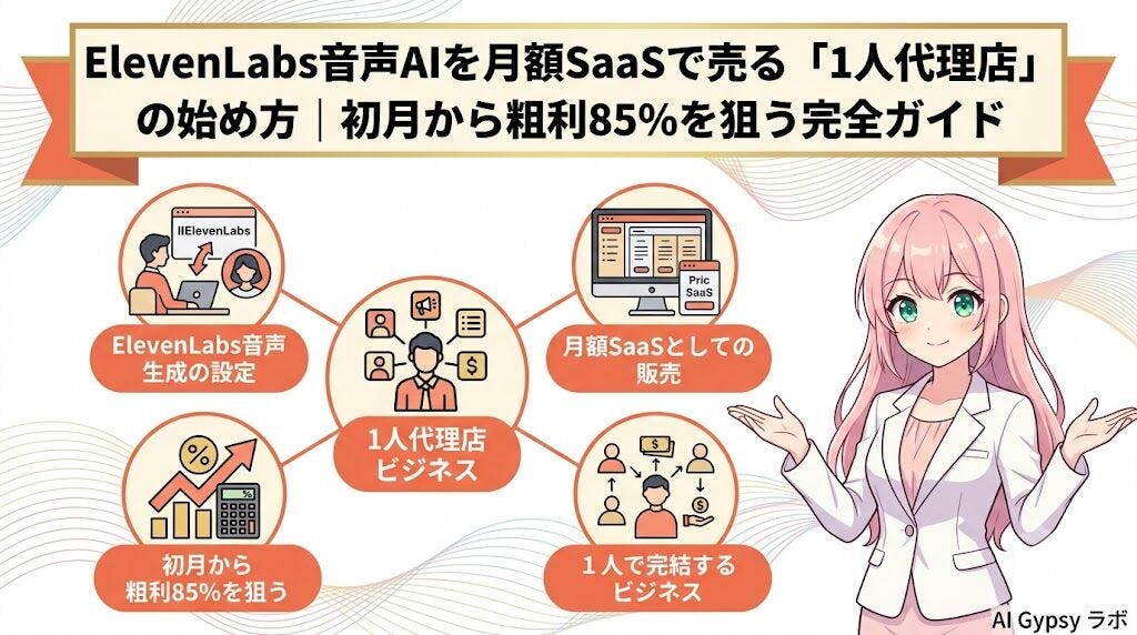 原価月1.5万円、売上月100万円。「1人代理店」という名の設計図が今だけ空白になっている