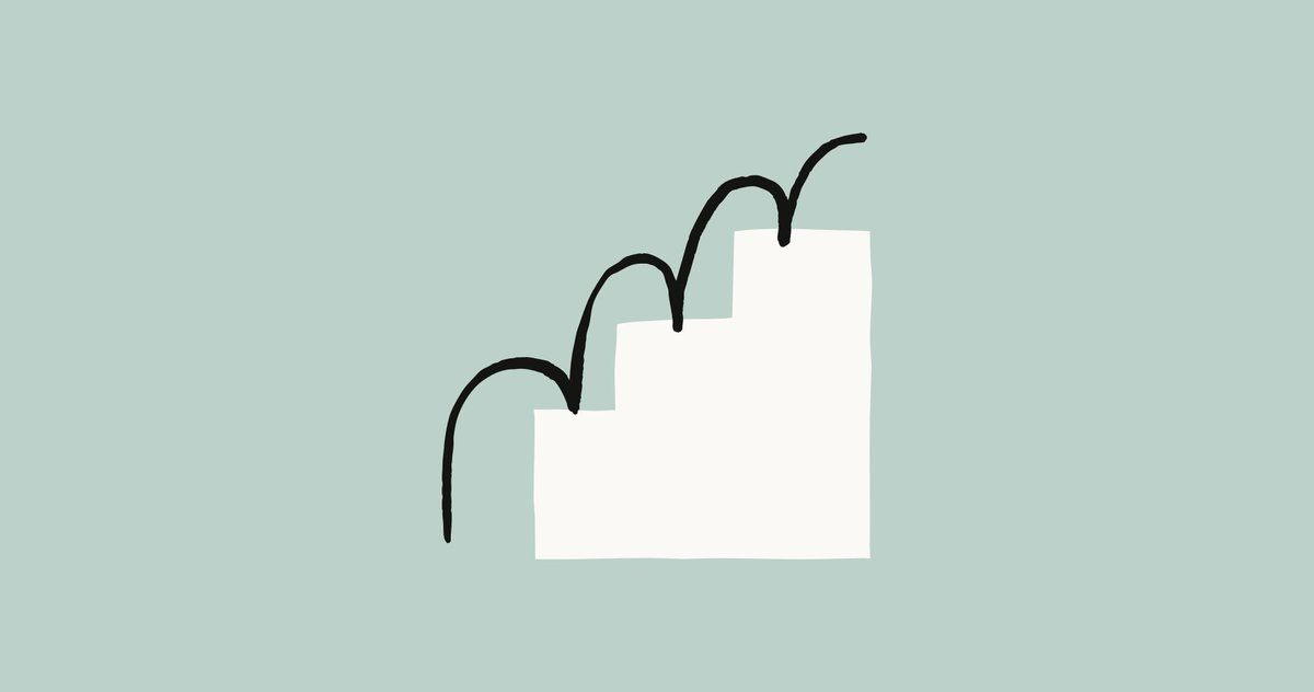 Curved upward growth line