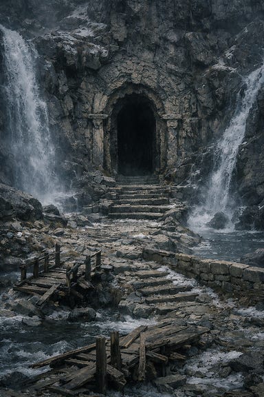 Shrine carved into cliff face
