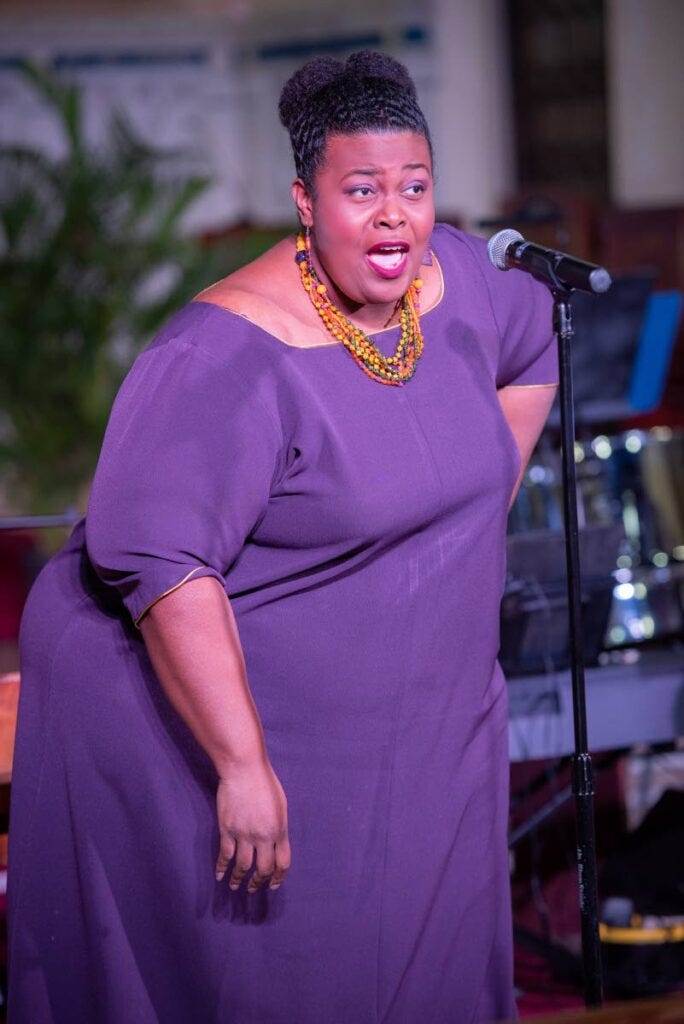 Janine Charles-Farray during one of her many performances. Janine Charles-Farray during one of her many performances.