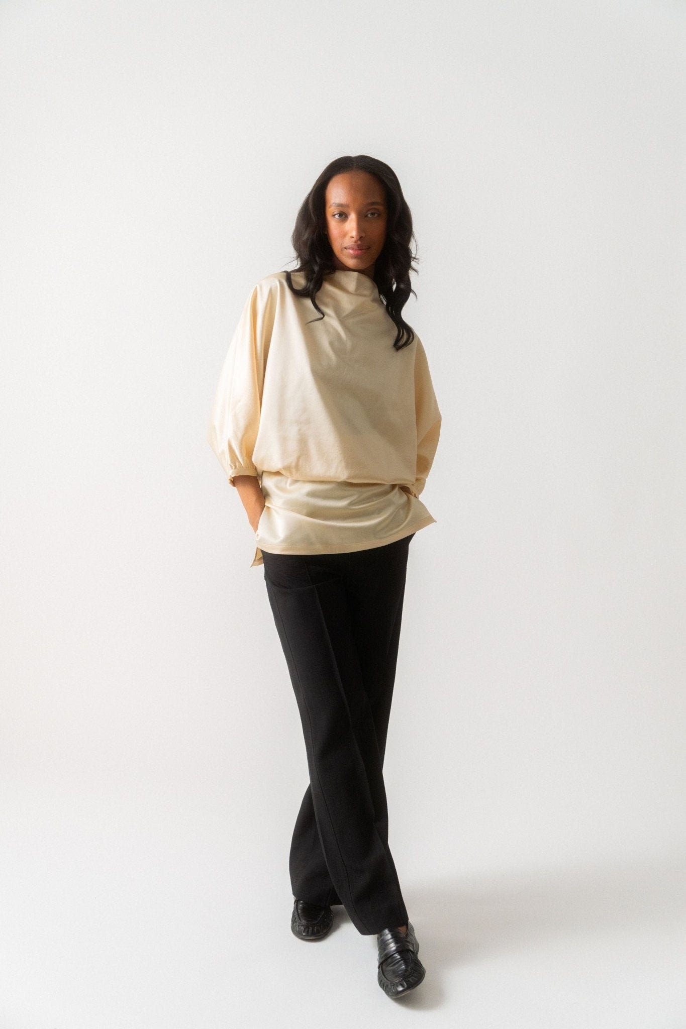 Toteme Draped Satin Top - Bessette