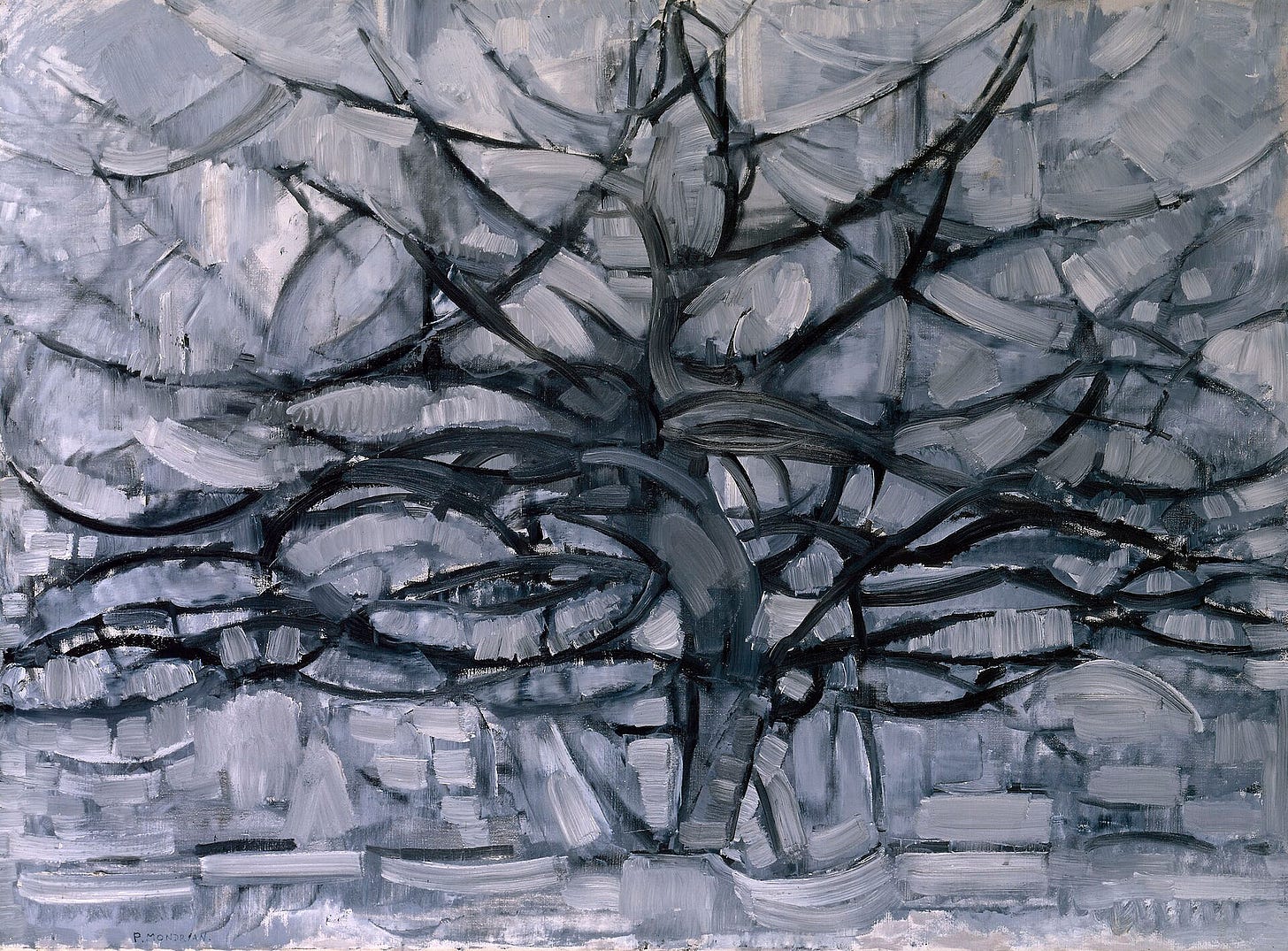 Piet Mondrian, Gray Tree, 1911. Kunstmuseum Den Haag. Piet Mondrian, Gray Tree, 1911. Kunstmuseum Den Haag.