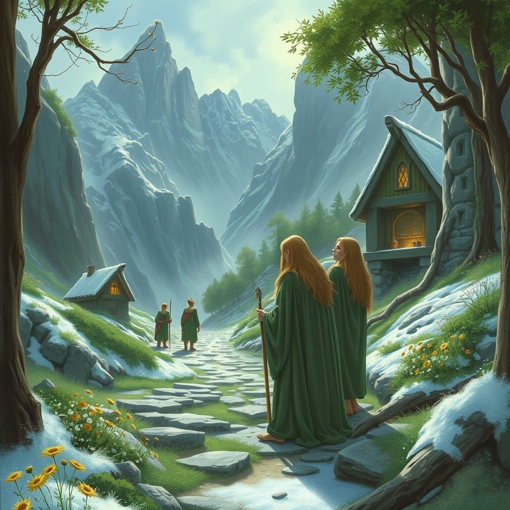 The elves in Rivendell. The elves in Rivendell.