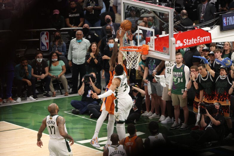 Giannis Antetokounmpo&#39;s clutch block helps Bucks even Finals | NBA.com