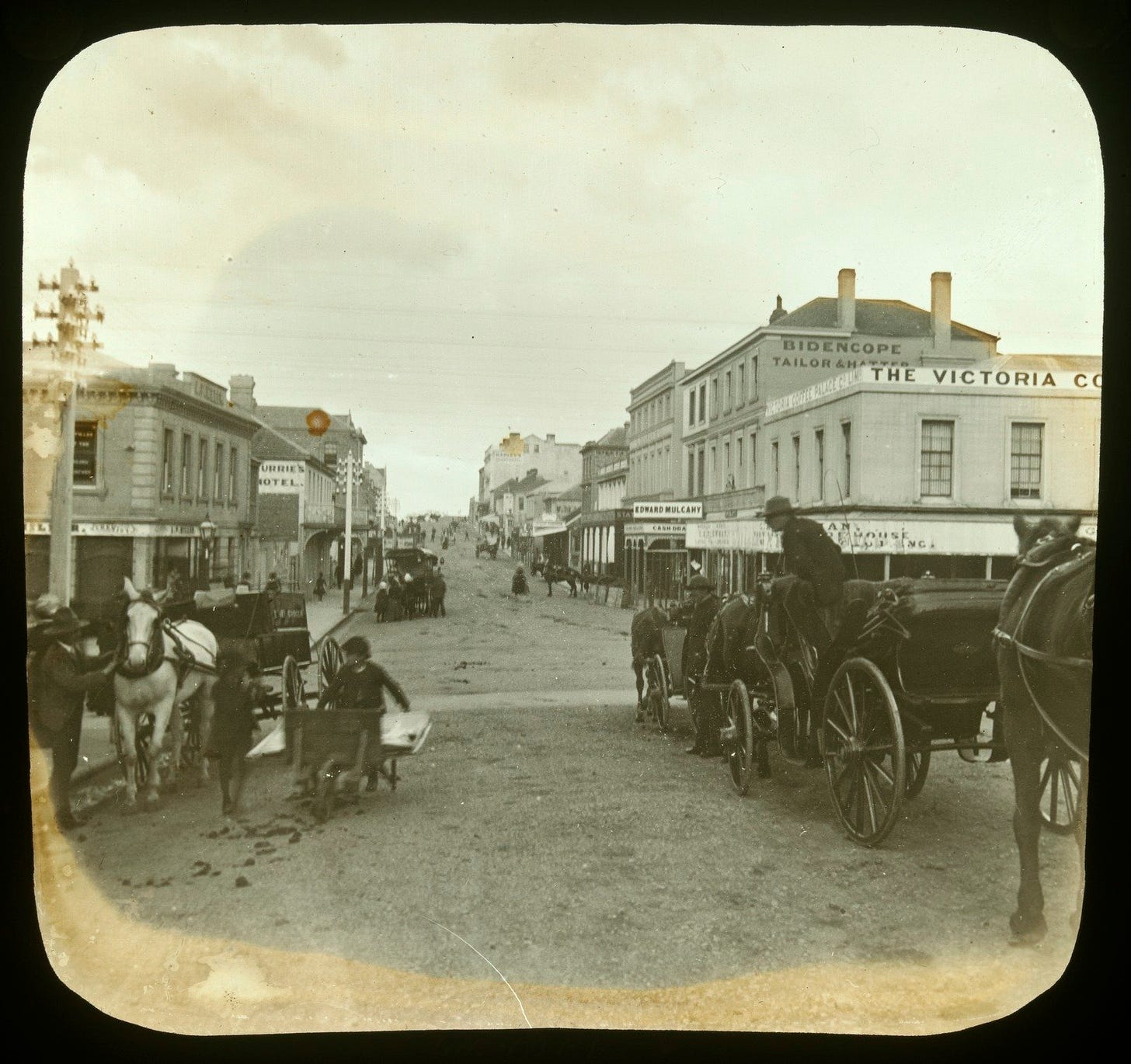 Street scene Hobart 1880s