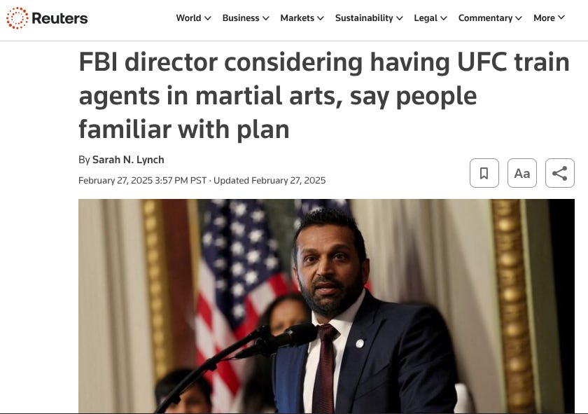 Kash Patel Requests Sole-Source UFC Contract to Train Agents
