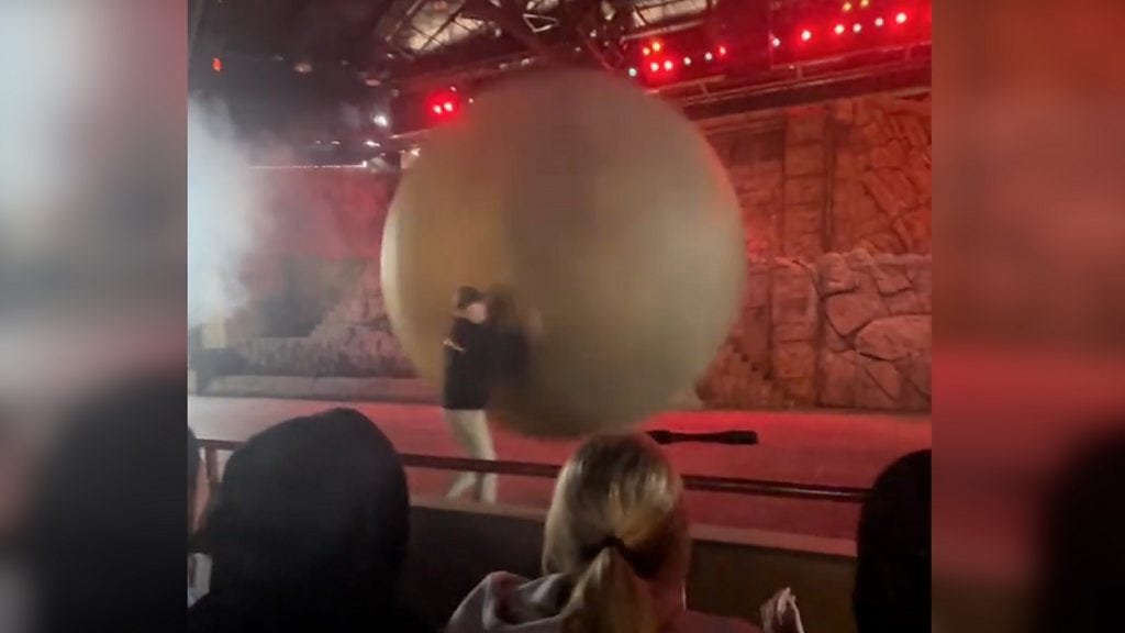Disney World cast member hurt stopping 180-kg fake boulder from hitting  audience