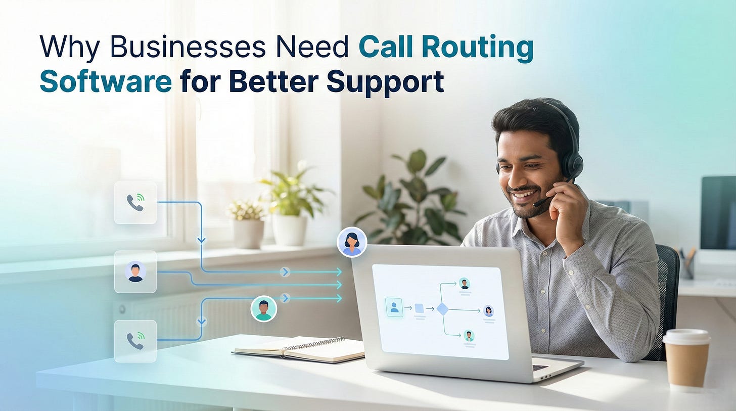 Indian support agent using call routing software to manage customer calls efficiently