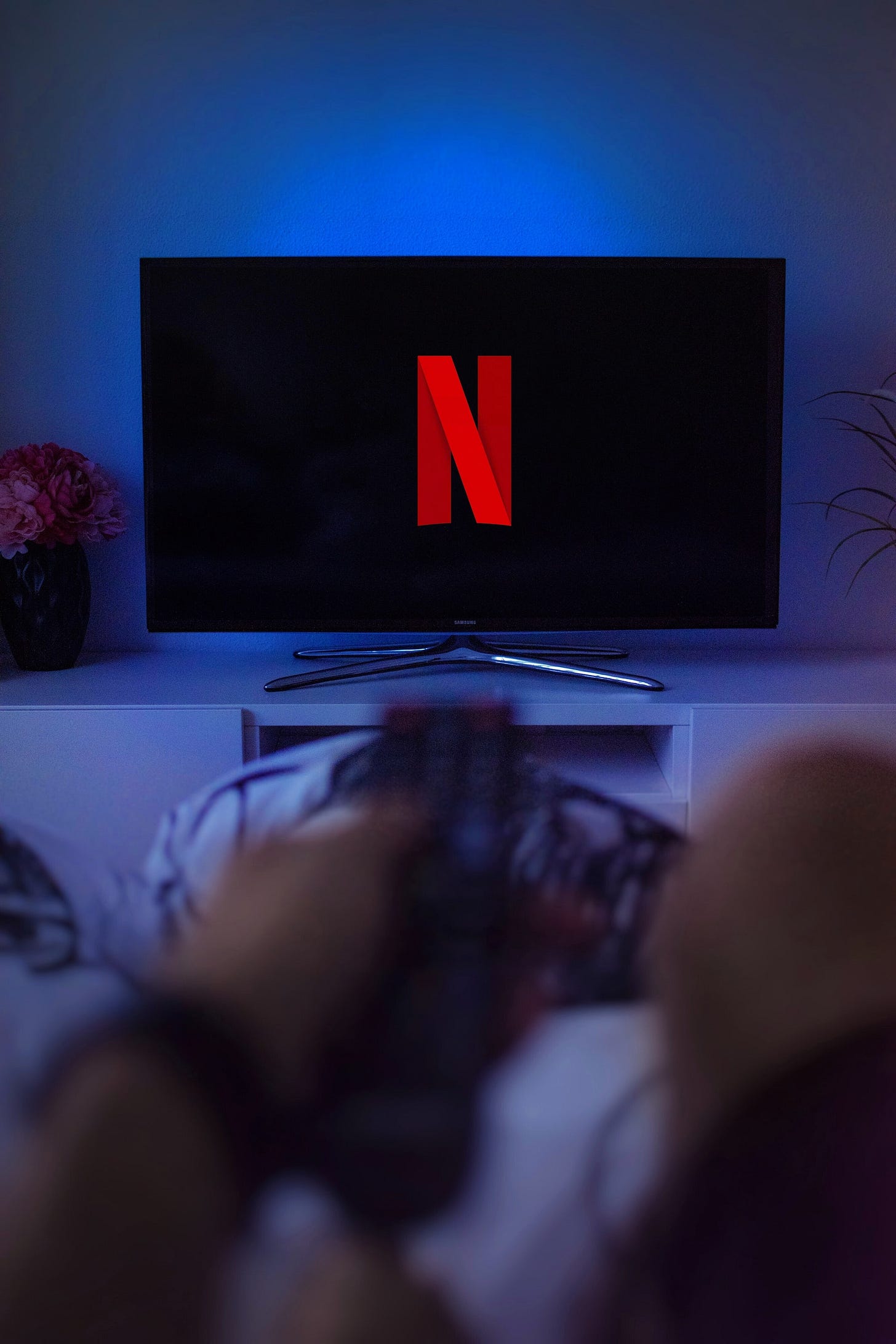 Watching Netflix from bed Watching Netflix from bed