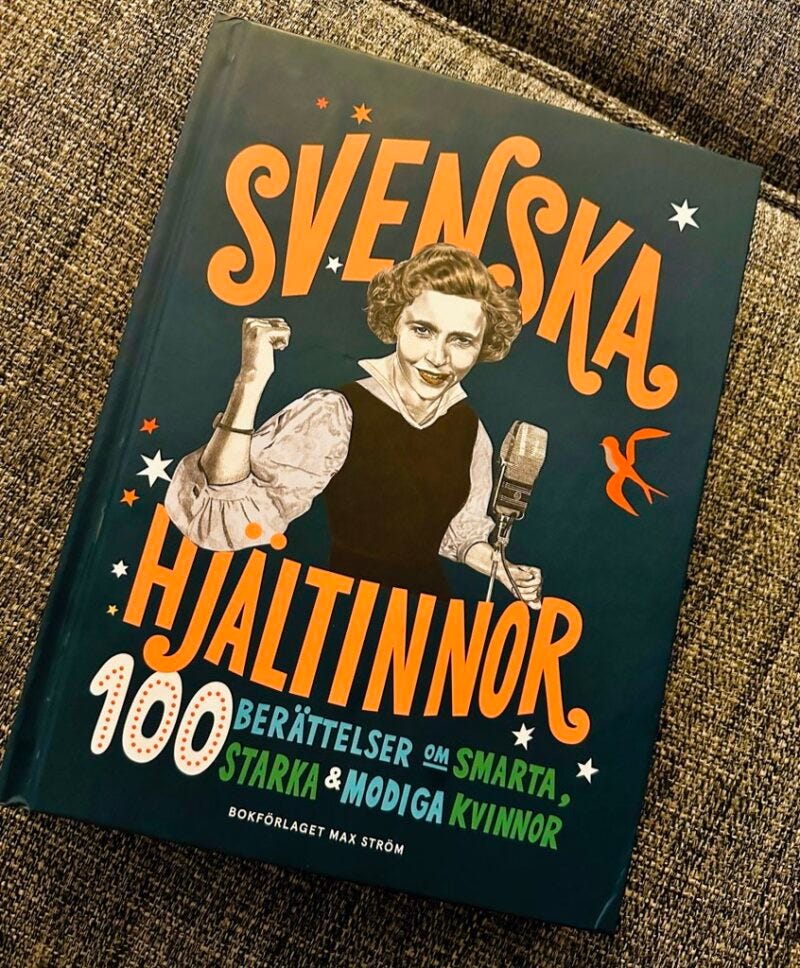 Cover of ‘Goodnight Rebel Girls: Svenska Hjältinor’ featuring illustrations of inspiring Swedish women Cover of Svenska Hjältinnor (Swedish Heroines), a book featuring 100 influential Swedish women from history and contemporary society. The book includes Lovette Jallow, recognizing her impact on diversity, racial equity, and Black representation in Sweden.