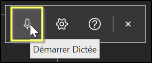 démarrer la dictée - le bouton