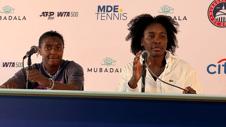 Venus Williams and Hailey Baptiste | Eugennie Bouchard and Clervie Ngounoue post match press conference