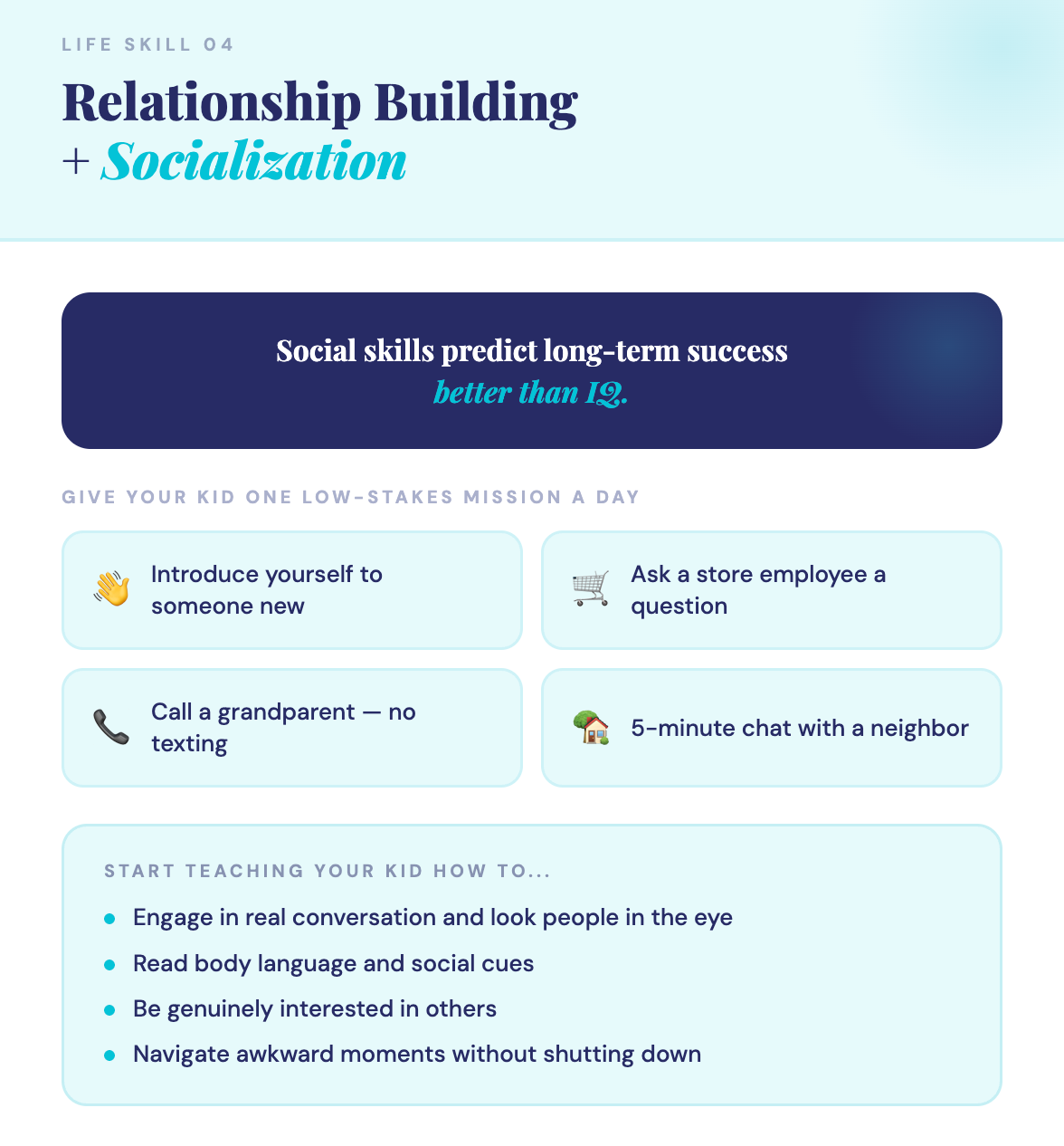 Social skills predict long-term success better than IQ