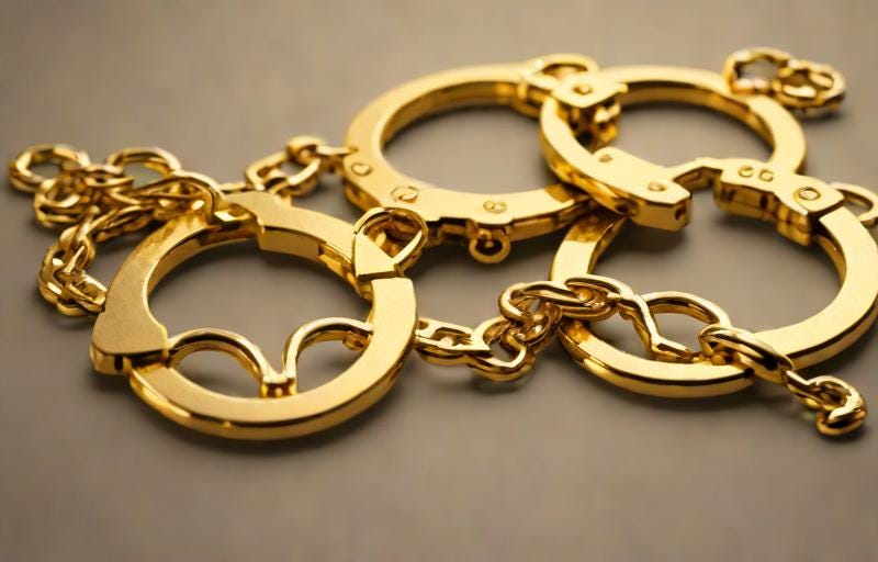 image: golden handcuffs