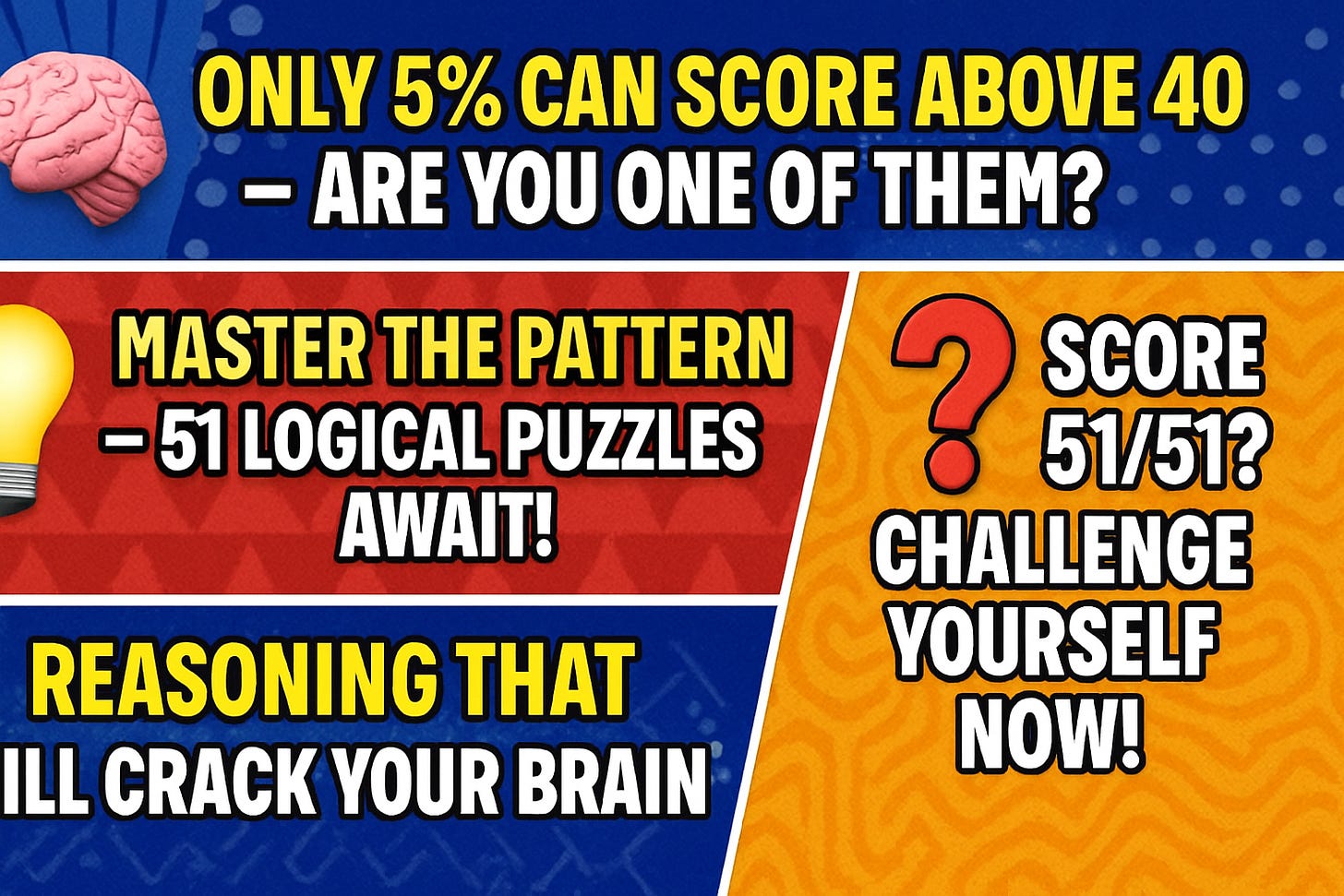 Only 1% Can Solve These 51 Pattern Puzzles | Ultimate Brain Challenge! #maths #quiz #competition