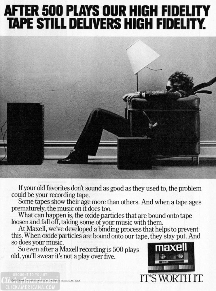 Maxell tapes - Blown away guy in chair - 1983