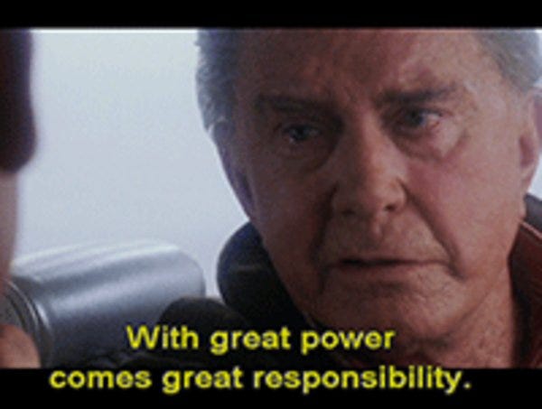 With Great Power Comes Great Responsibility | Know Your Meme