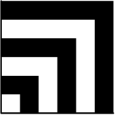 [asy]
unitsize(8);
fill((0,0)--(6,0)--(6,6)--(0,6)--cycle,black);
fill((0,0)--(5,0)--(5,5)--(0,5)--cycle,white);
fill((0,0)--(4,0)--(4,4)--(0,4)--cycle,black);
fill((0,0)--(3,0)--(3,3)--(0,3)--cycle,white);
fill((0,0)--(2,0)--(2,2)--(0,2)--cycle,black);
fill((0,0)--(1,0)--(1,1)--(0,1)--cycle,white);
draw((0,6)--(0,0)--(6,0));
[/asy]