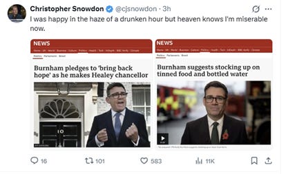 The image depicts a news headline featuring Christopher Snowdon expressing regret over a drunken state, while a political statement by Burnham is mentioned regarding preparation for future events.
AI-generated content may be incorrect. The image depicts a news headline featuring Christopher Snowdon expressing regret over a drunken state, while a political statement by Burnham is mentioned regarding preparation for future events.
AI-generated content may be incorrect.