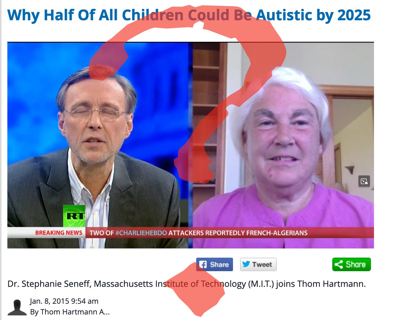 Let’s all remember that Stephanie Seneff predicted that half of all babies born in 2025 would be autistic. They aren’t…