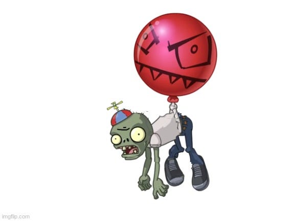 CARD IDEA! Name: balloon zombie class and type : brainy professional zombie  stats 0/5 price: 2 rarity: super rare abilities: overshoot 2 this can be  only Hurt by cactus and cattail and