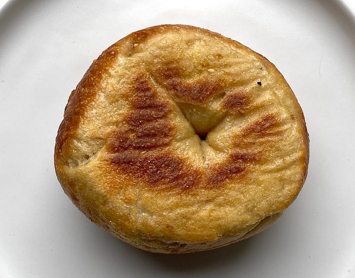 Bottoms of the plain and everything bagel. 