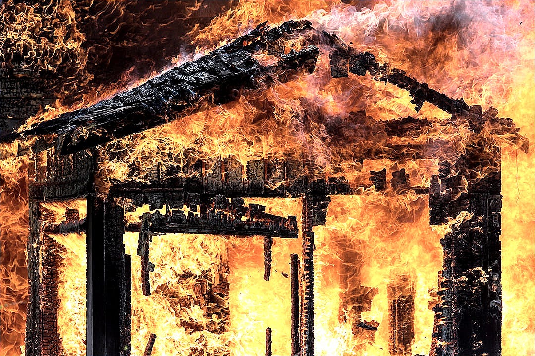 burning building burning building