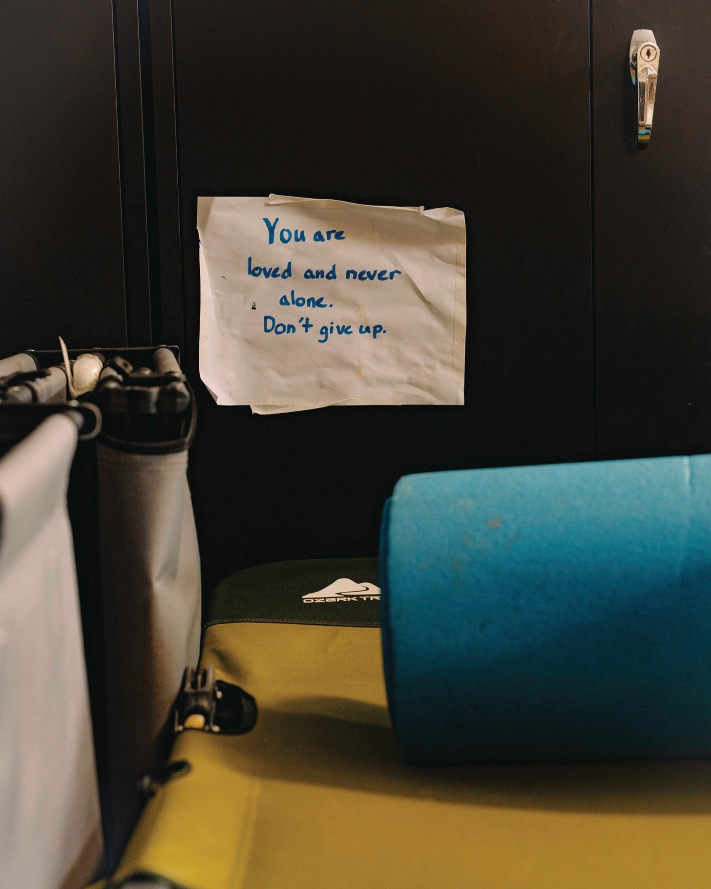 A note at the Warming Center. A note at the Warming Center.