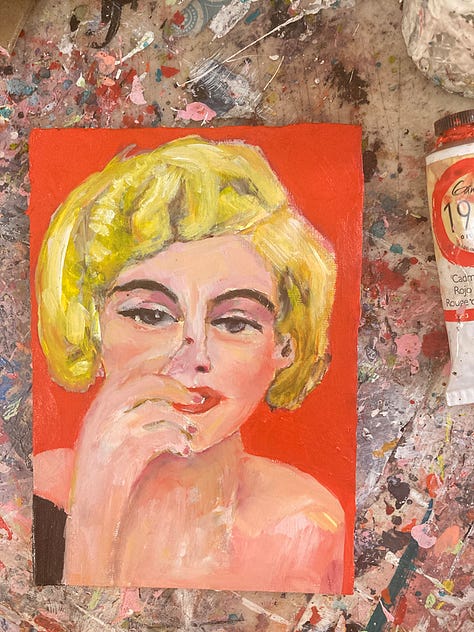 Oil portrait of Marilyn Monroe by Miz Katie