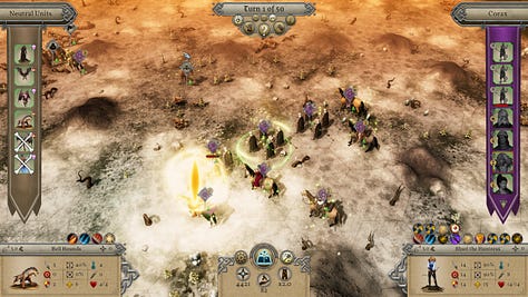 Screenshots of Master of Magic, 2022 remake.