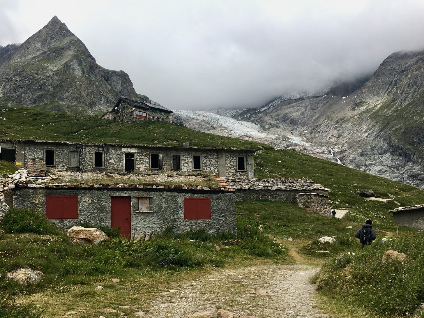 Rifugio Elisabetta is situated right under a glacier.
