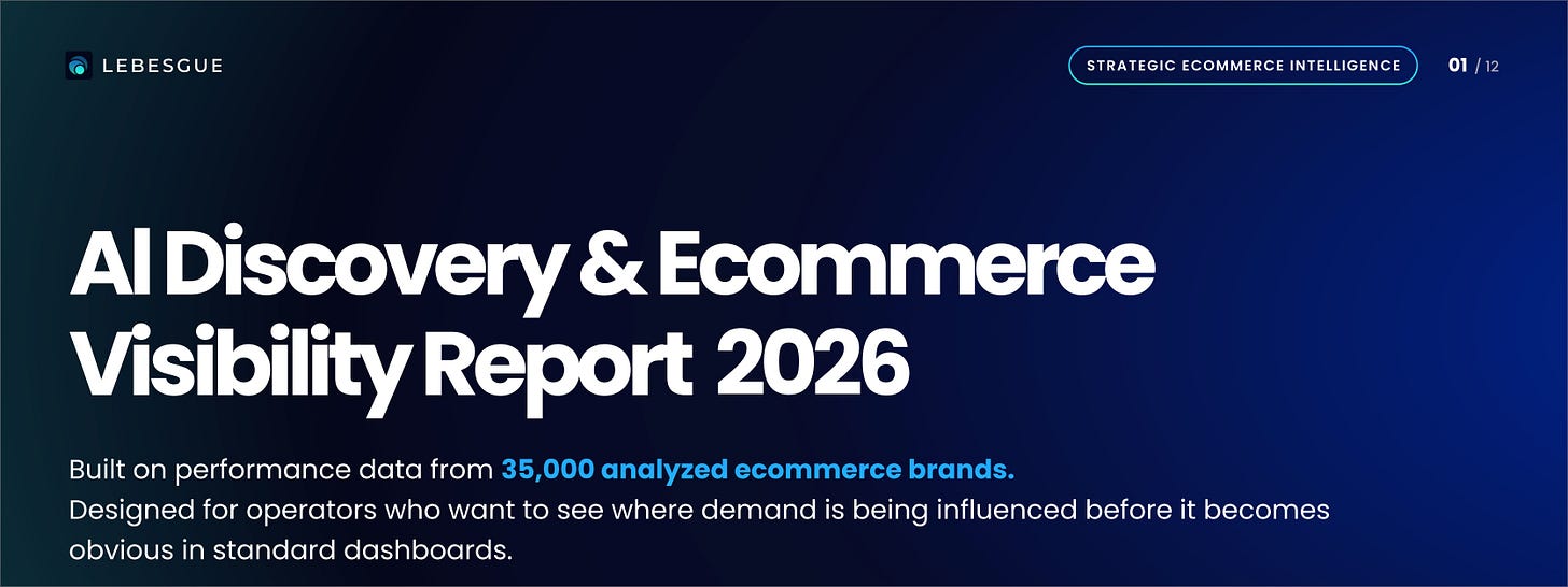 Portada del informe de visibilidad IA en e-commerce. Portada del informe de visibilidad IA en e-commerce.